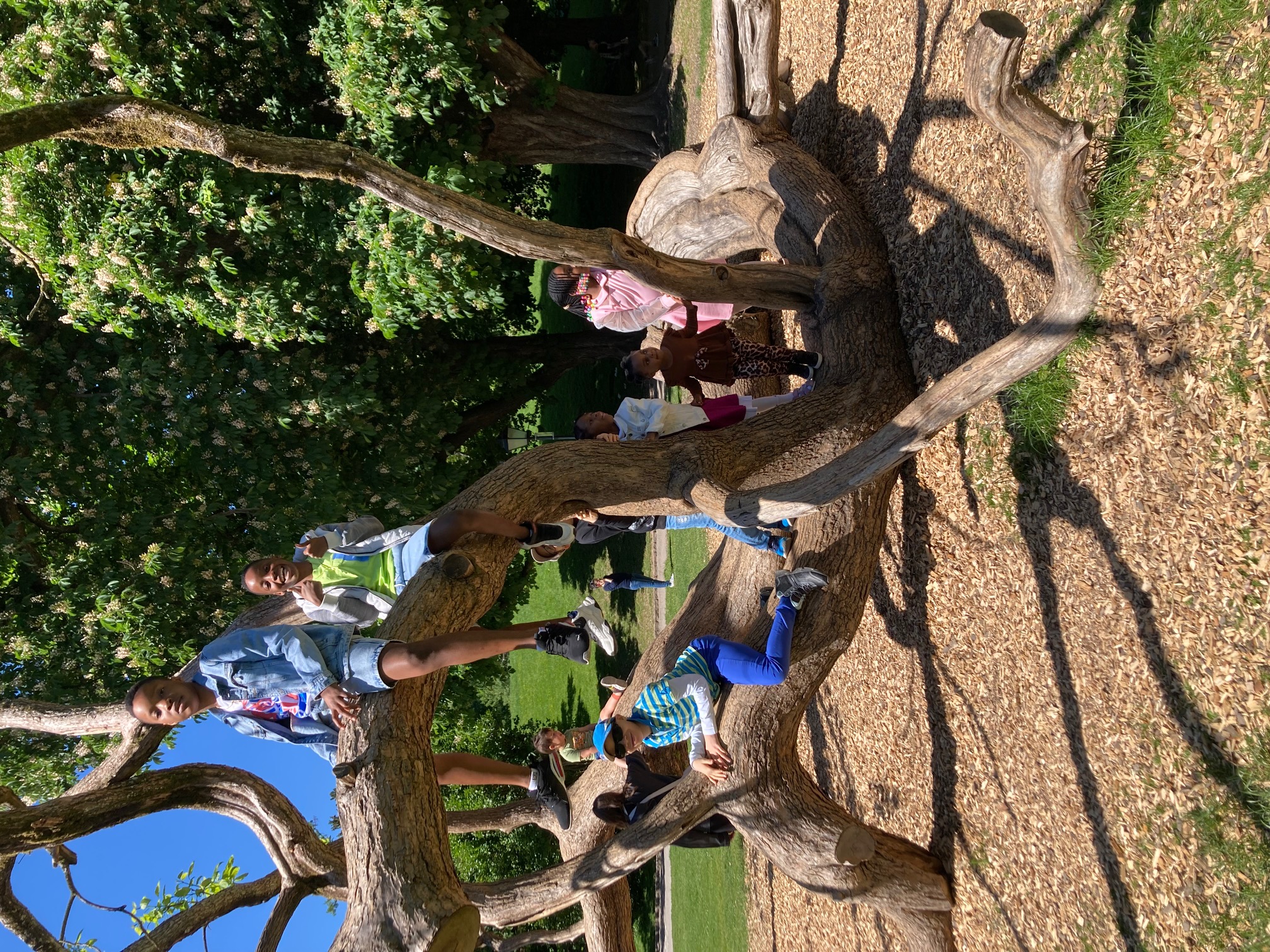 Sunday School kids playing in the park